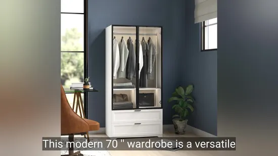 Modern Freestanding Bedroom Wardrobe Armoire Closet