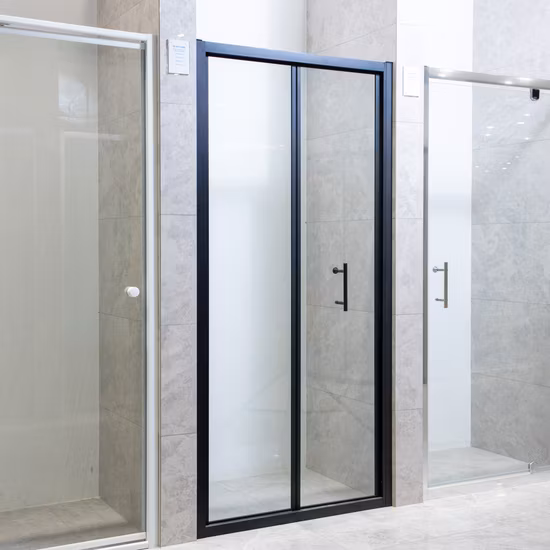 Basic Customization Trendy Black Framed Bathroom Pivot Tempered Glass Shower Enclosures