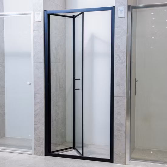 Basic Customization Trendy Black Framed Bathroom Pivot Tempered Glass Shower Enclosures