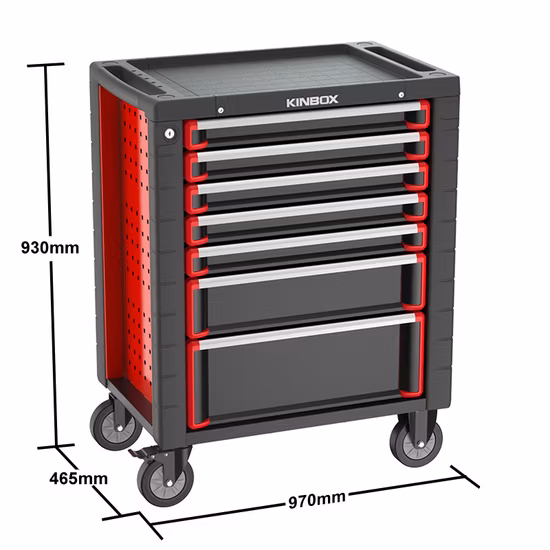 Kinbox 248 PCS Metal Drawer Tool Storage Cabinet with Wheels for Workshop