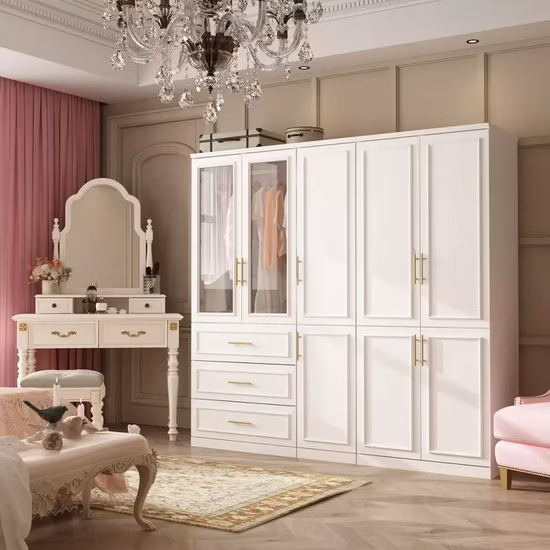 Modern Freestanding Bedroom Wardrobe Armoire Closet